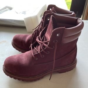 Burgundy Timberland boots